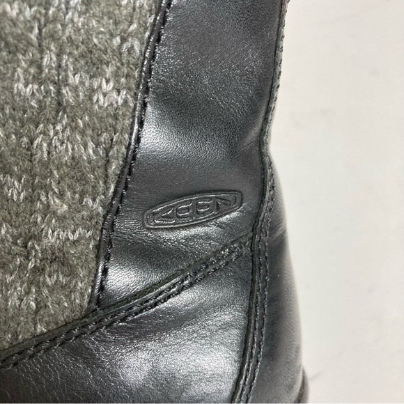 KEEN Bern Baby Bern Lace Up Leather Boots 8.5 Black Gray Comfort Prairie Western - Picture 5 of 15